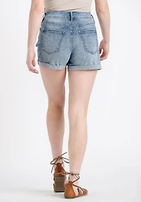 Women's High Rise Marble Wash Rip & Repair Shortie