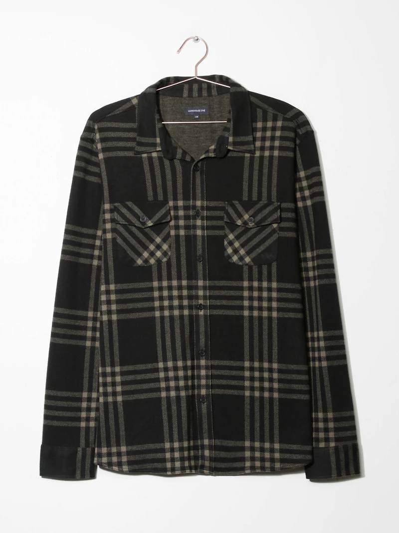 Men's Brushed Knit Plaid Shirt