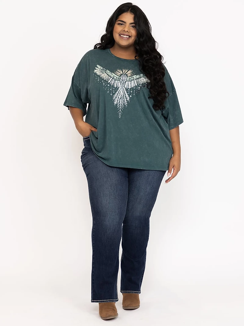 Women's Washed Eagle Oversized Tee
