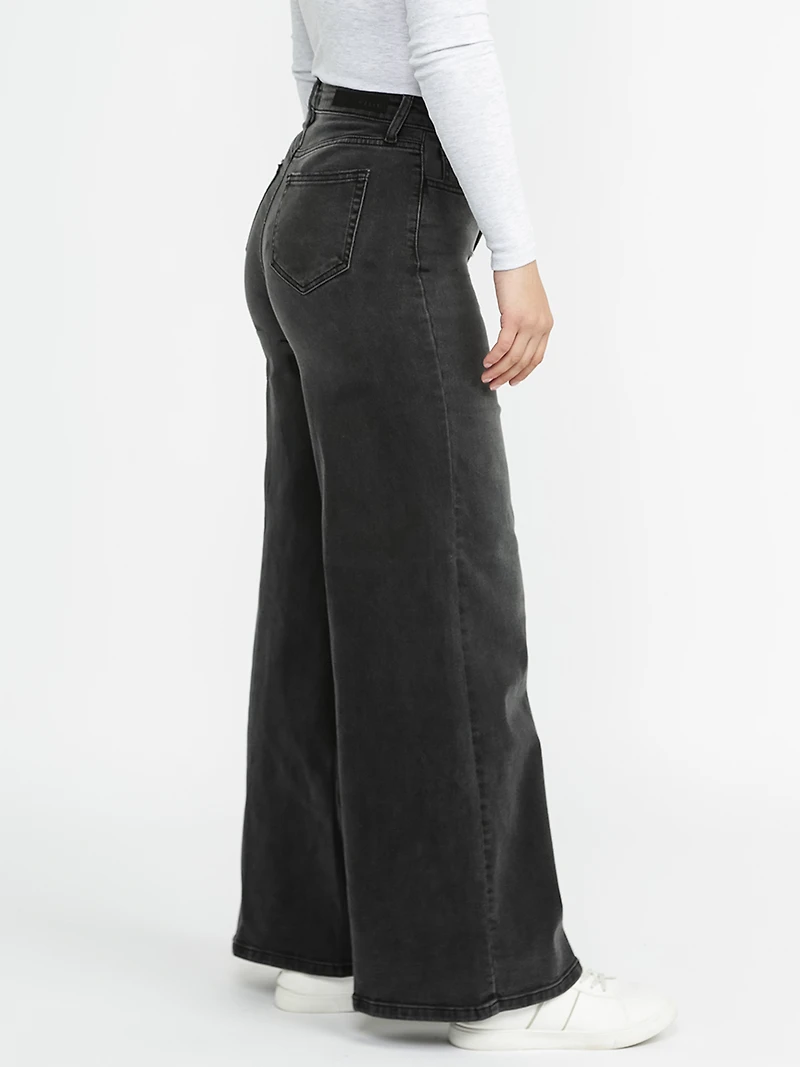 Women's Black High Rise Wide Leg Jeans