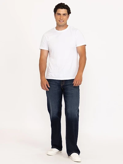 Men's Loose Medium Dark Jeans