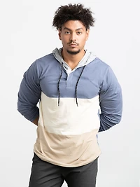 Men's Henley Hooded Shirt