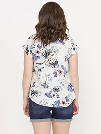 Women's Tropical Button Front Top