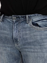 Men's Medium Wash Slim Straight Jeans