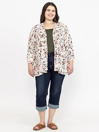 Women's Floral Ruffle Cardigan