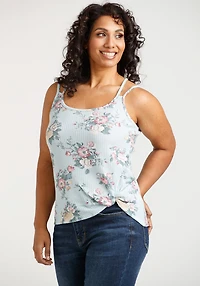 Women's Floral Twist Hem Tank