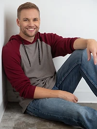 Men's Hooded Waffle Henley Shirt