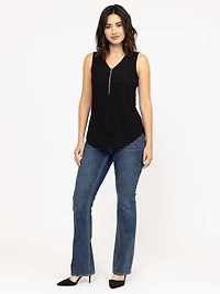 Women's Studded Zip Front  Tank