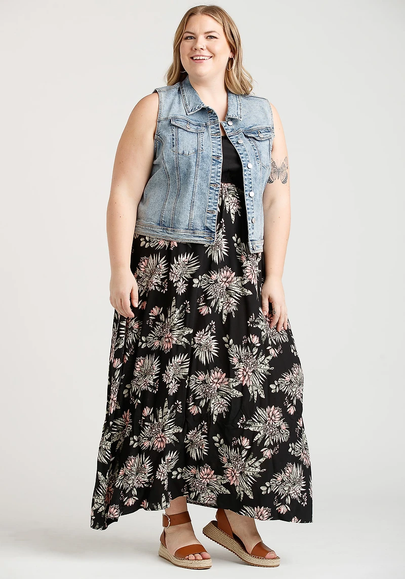 Women's Cropped Denim Vest
