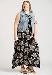 Women's Cropped Denim Vest