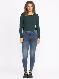Women's Crew Neck Rib Long Sleeve Tee