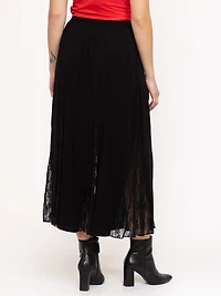 Women's Lace Insert Maxi Skirt