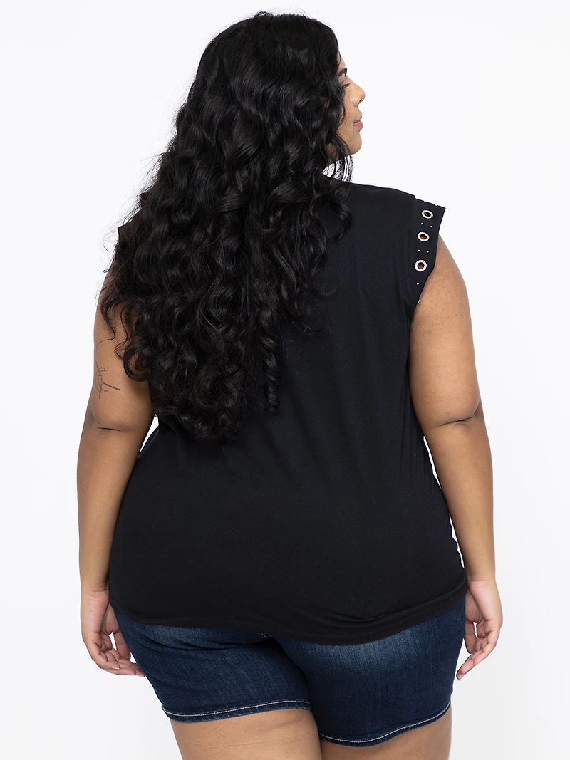 Women's Grommet Muscle Tee