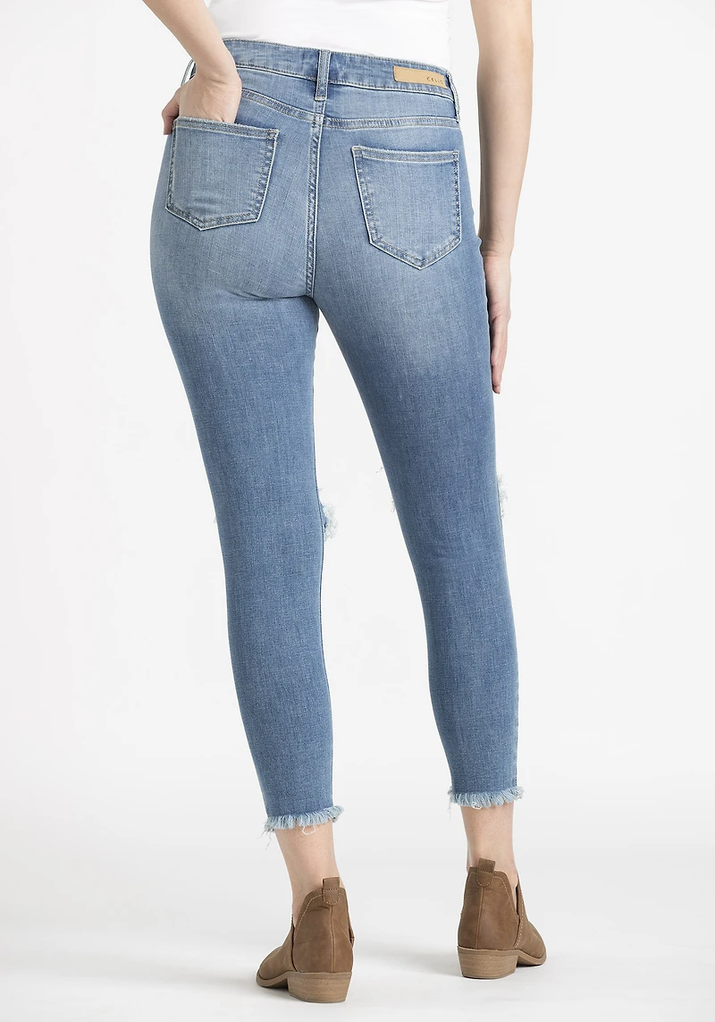 Women's Knee Hole Crop Skinny Jeans