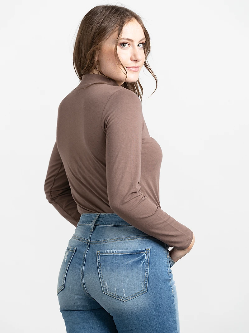 Women's Long Sleeve Mock Neck Tee