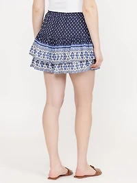 Women's Border Print Mini Skort