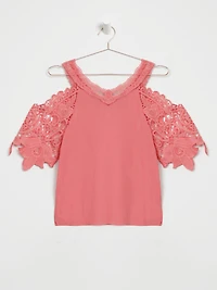Women's Crochet Cold Shoulder Top