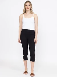 Women's Side Button Capri Legging