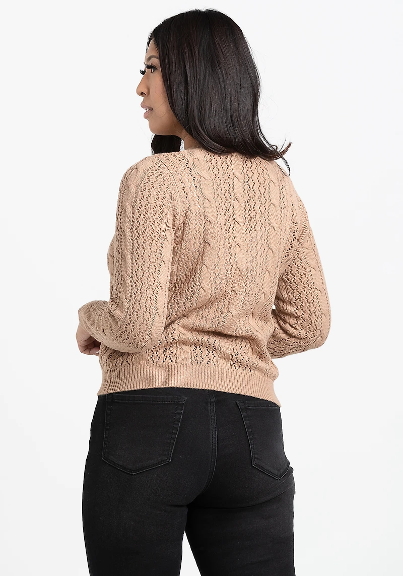 Women's Cropped Button Front Cardigan