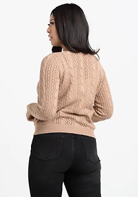 Women's Cropped Button Front Cardigan