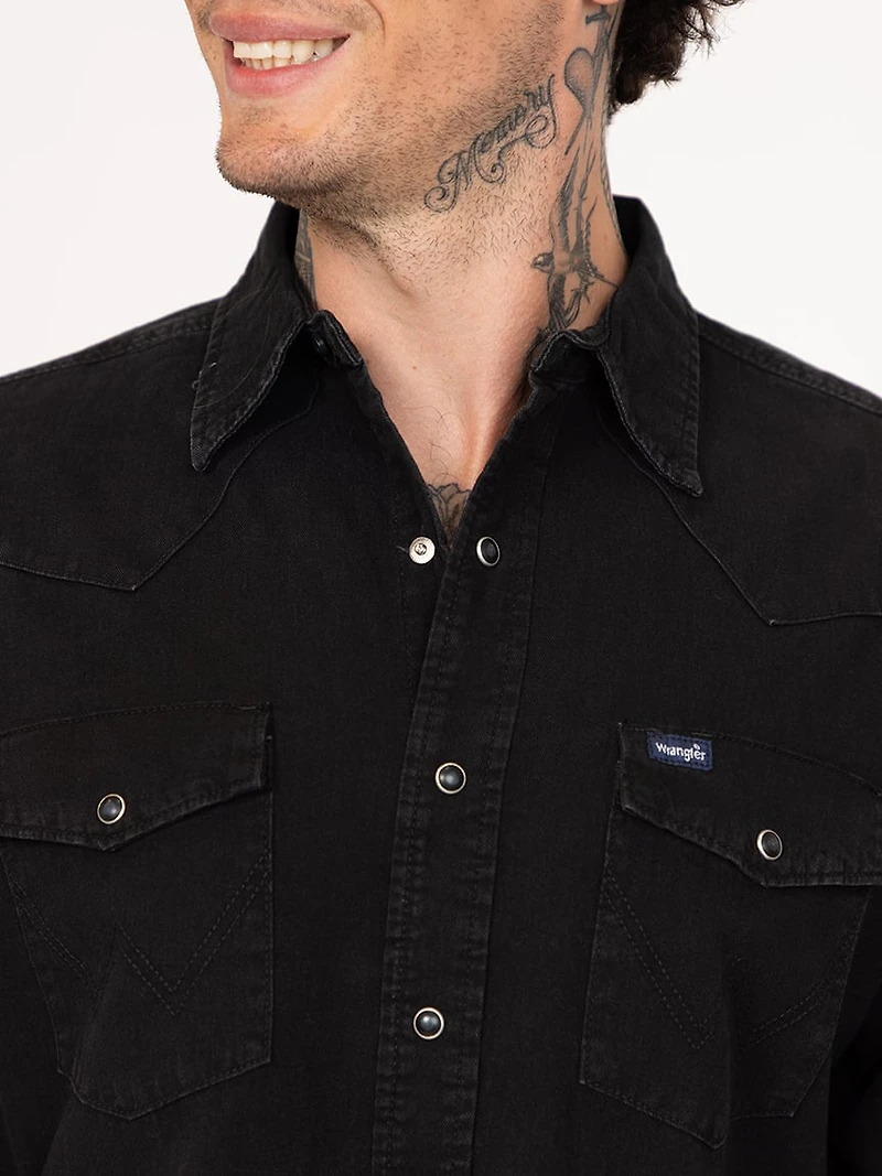 Men's Black Denim Shirt