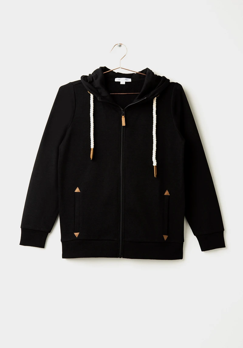 Women's Solid Zip Hoodie