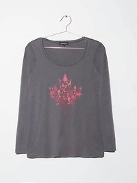 Women's Canadiana Leaf Long Sleeve Tee