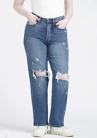 Women's Super High Rise Destroyed Dad Jean