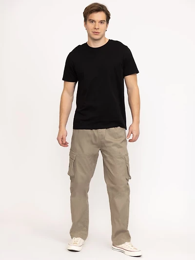 DNM WORKS Men's Khaki Cargo Sneaker Pant