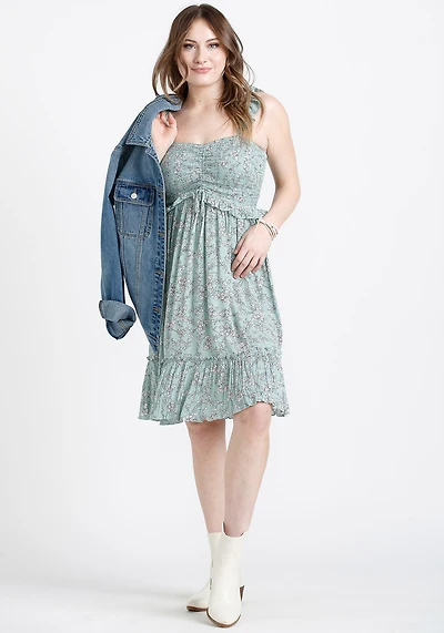 Women's Ruffle Strap Babydoll Dress