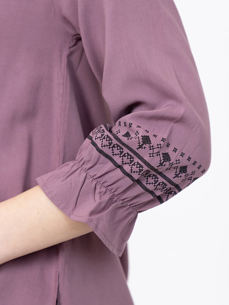 Women's Printed Peasant Top