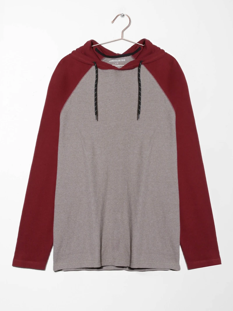 Men's Hooded Waffle Henley Shirt