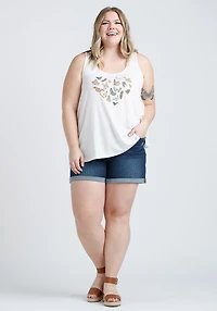 Women's Butterfly Heart Keyhole Tank
