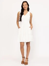 Women's Solid Tiered Dress