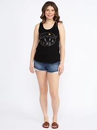 Women's Cow Skull Scoop Neck Tank