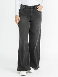 Women's Black High Rise Wide Leg Jeans