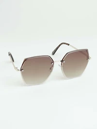 Women's Gold Hexagon Sunglasses