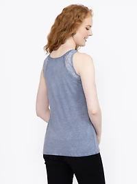 Women's Washed Tank With Lace