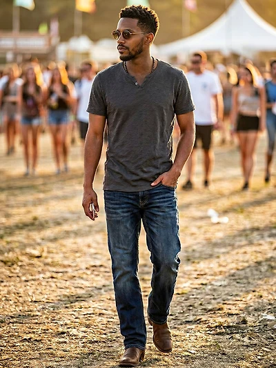 Men's Slub Notch Henley