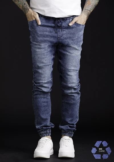 Men's Knit Denim Moto Jogger
