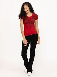 Women's Cross Burnout Tee