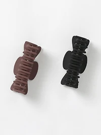 Round Claw Clip Black and Burgundy