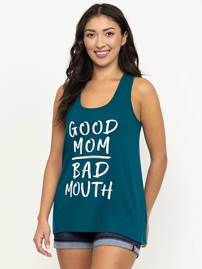 Women's Good Moms Bad Words Racerback Tank
