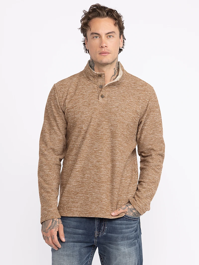 Men's Mock Neck Henley Shirt