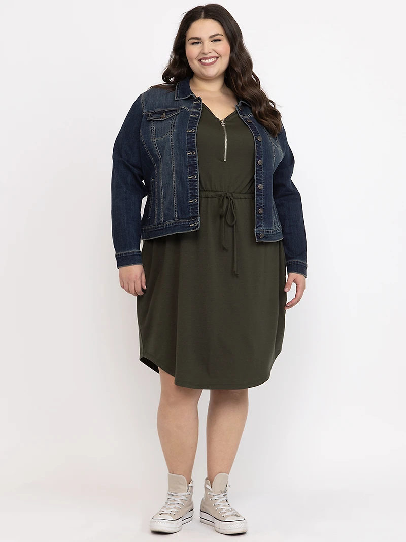 Women's Half Zip Knit Dress
