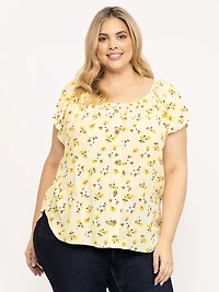 Women's Floral Peasant Top