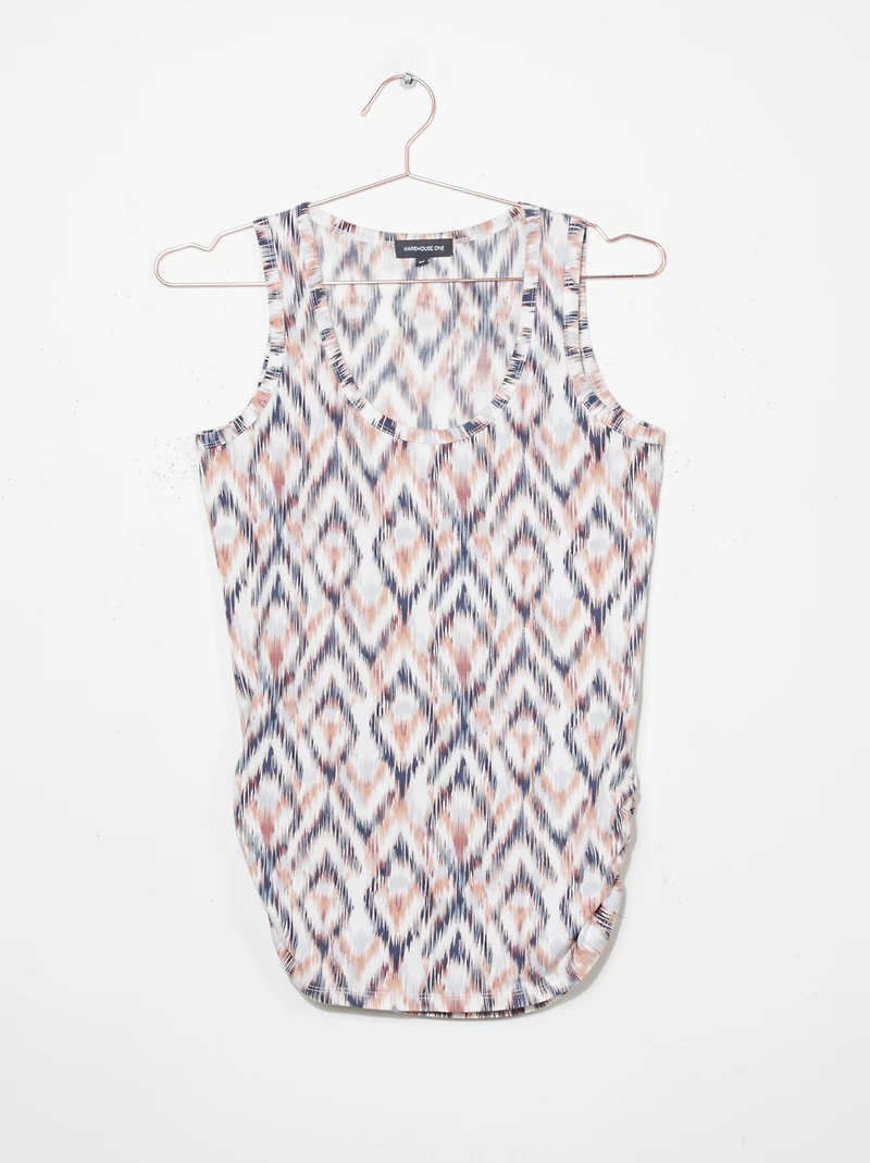 Women's Ikat Side Ruched Tank