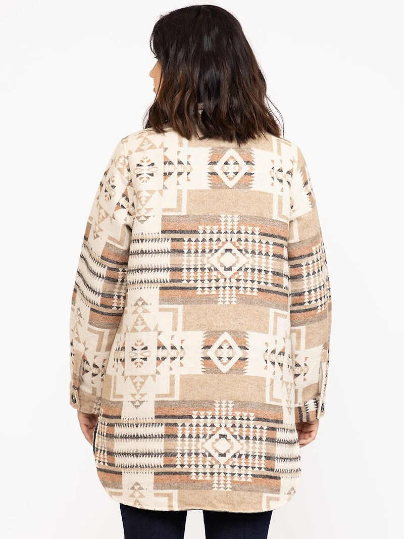 Women's Geometric Button Front Shacket