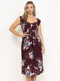 Women's Flutter Sleeve Midi Dress