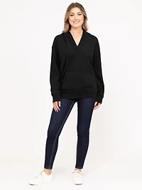 Women's V Neck Pop Hoodie